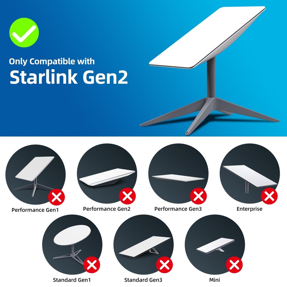 Starlink Ethernet Adapter for Rectangular Satellite Internet V2, Starlink Ada...