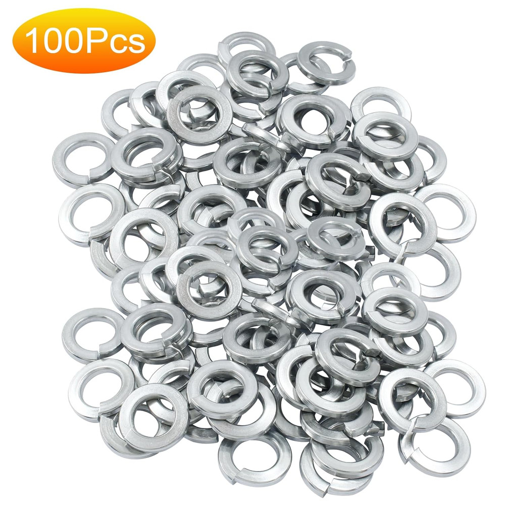 100 Pcs Spring Lock Washer M6 Stainless Steel Split Lock Washers(Silver)