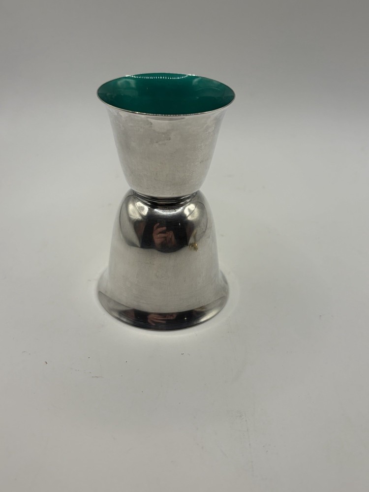 Reed & Barton Red & Green Silver Plated Double Jigger Minor Rim Issues