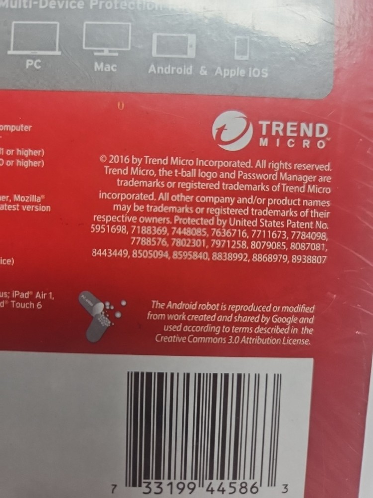 New Trend Micro Internet Security Advanced Online Protection. 3 Device Protector