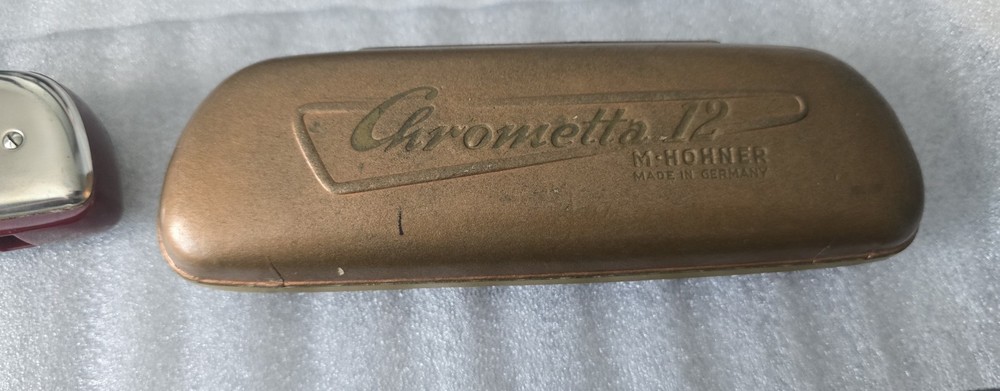 Hohner Chrometta 12 Chromatic Harmonica Key C Germany w/ Case Tested
