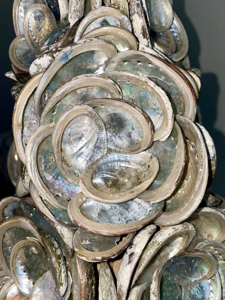 Seashell Christmas Tree #5 21”Tall Rosette Swirls Abalone Seashells Shell