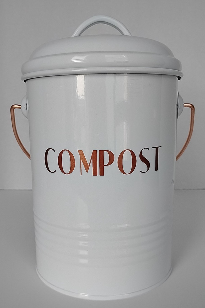 Compost Bin Kitchen Counter,  Small Metal Compost Bin
