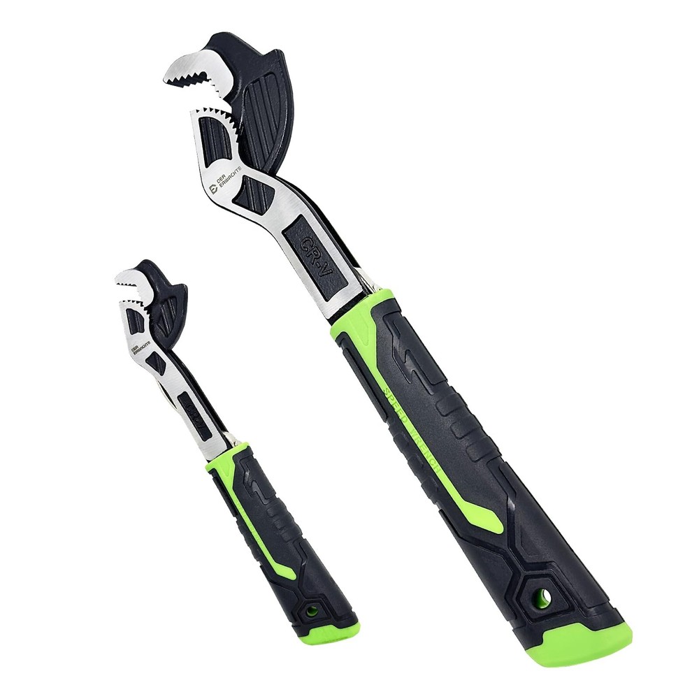Multifunction Adjustable Pipe Wrench Set 2piece Quick Selfadjusting Power Grip F