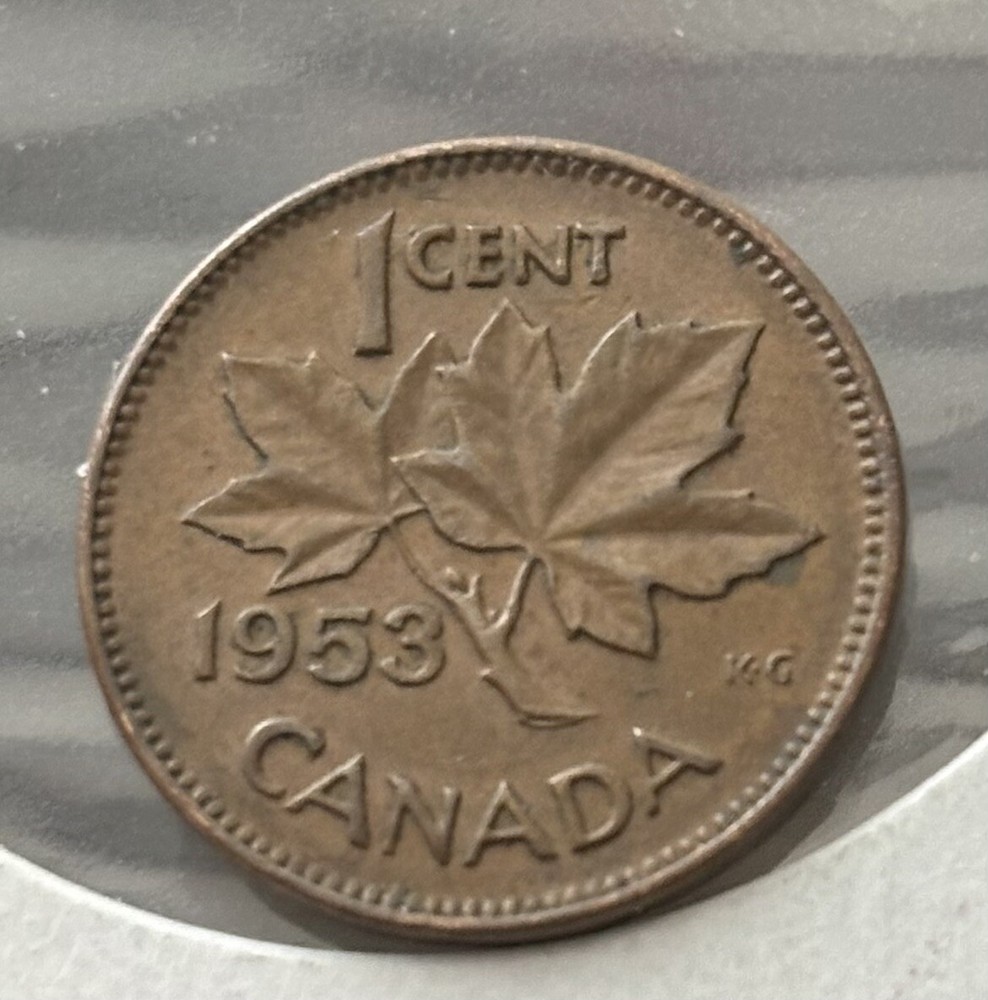 1953 NSF No Shoulder Fold Canada One Cent