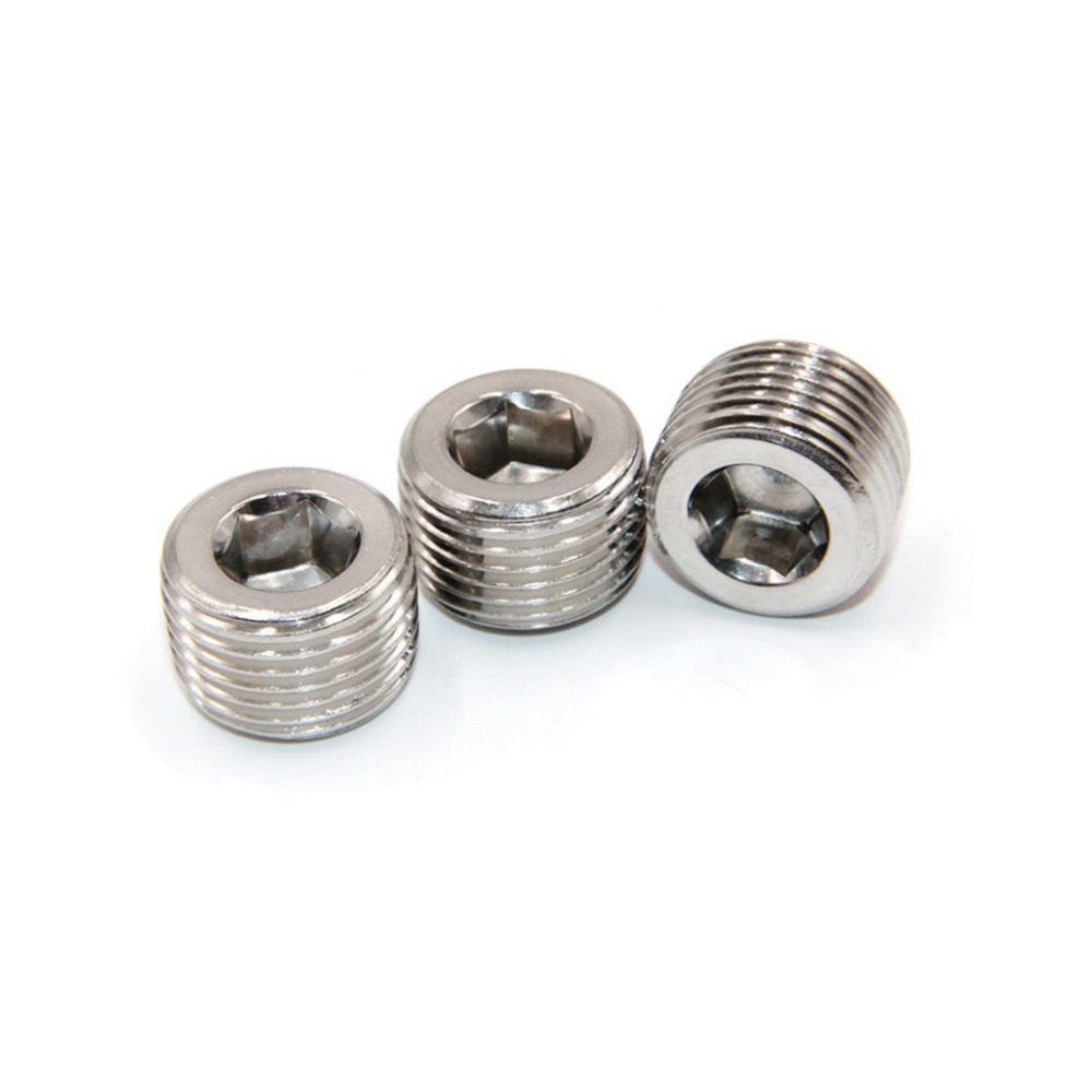 10PCS 1/16" NPT PIPE PLUG FITTING STAINLESS STEEL INTERNAL HEX THREAD SOCKET
