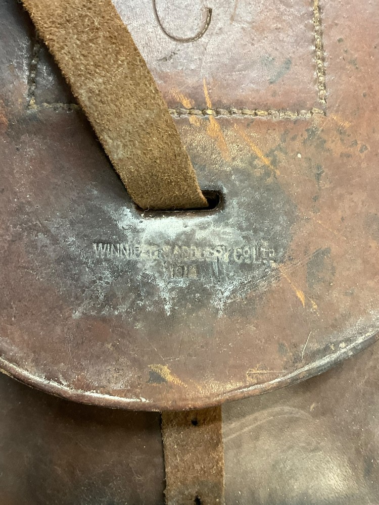 WW1 Canadian CEF Cavalry Saddle 1914 Dated C Broad Arrowed Complete