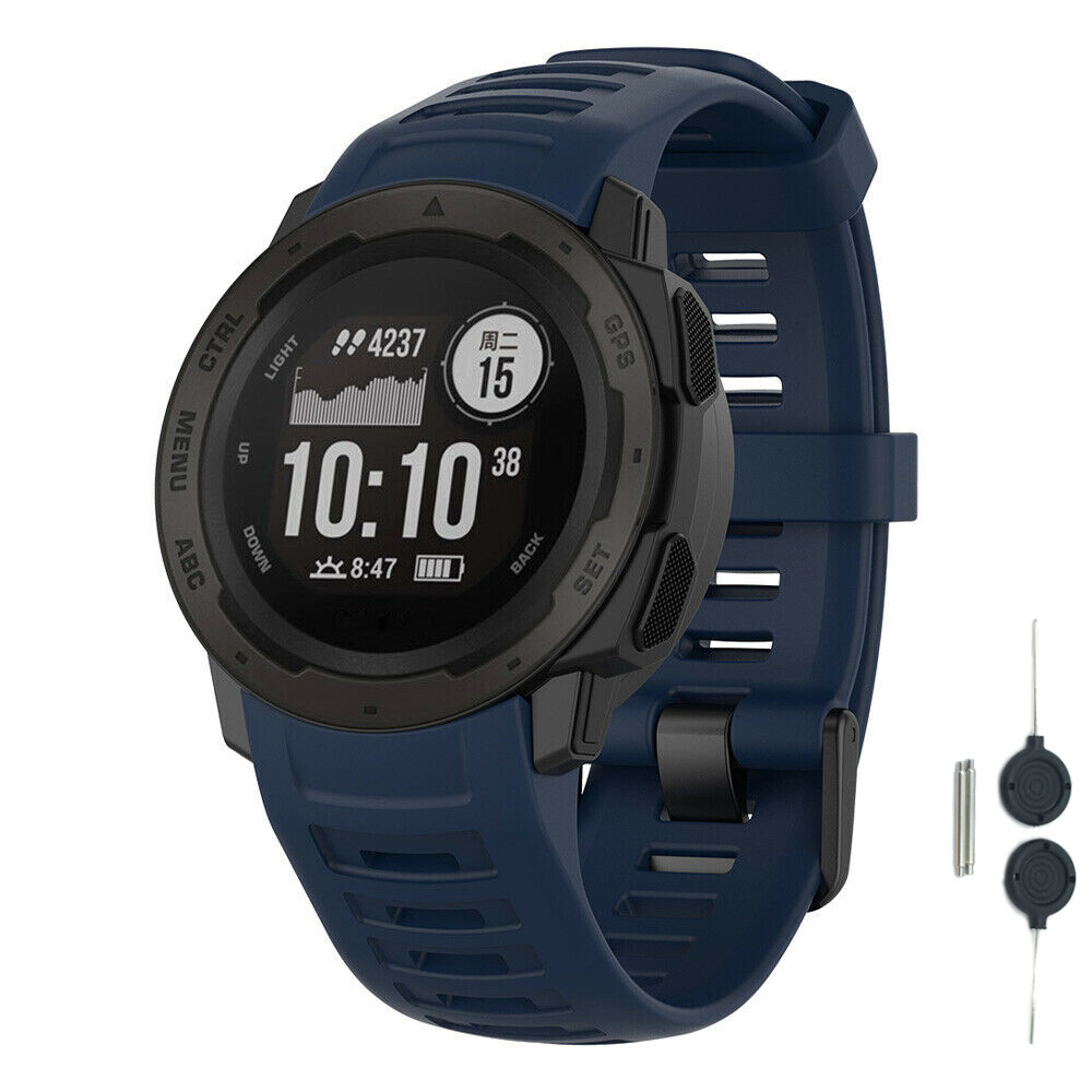 Replacement Silicone Rubber Watch Strap Band With Tool for Garmin instinct