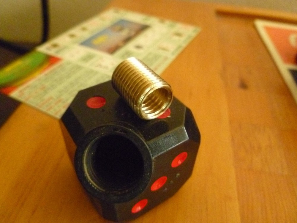 BRASS SHIFT KNOB THREAD REDUCER / ADAPTER / INSERT M12X1.25 OD M10X1.5 ID
