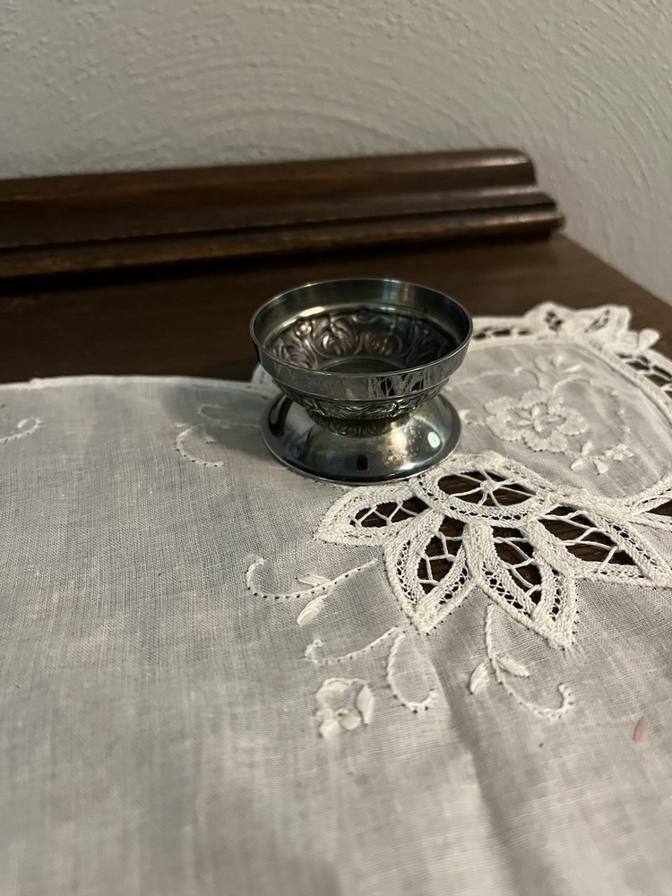 Vintage Footed Silver Plate Salt Cellar