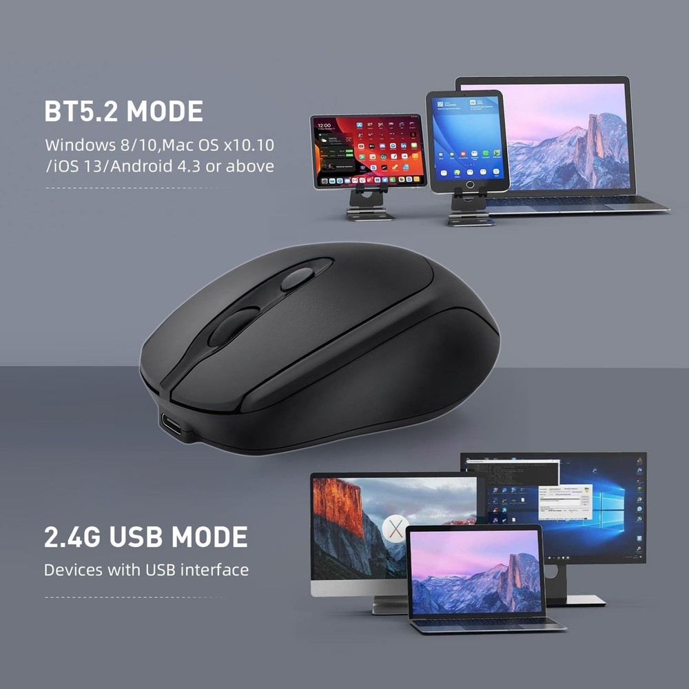 USB C Wireless Bluetooth Mouse Rechargeable Compatible with MacBook Laptop Deskt