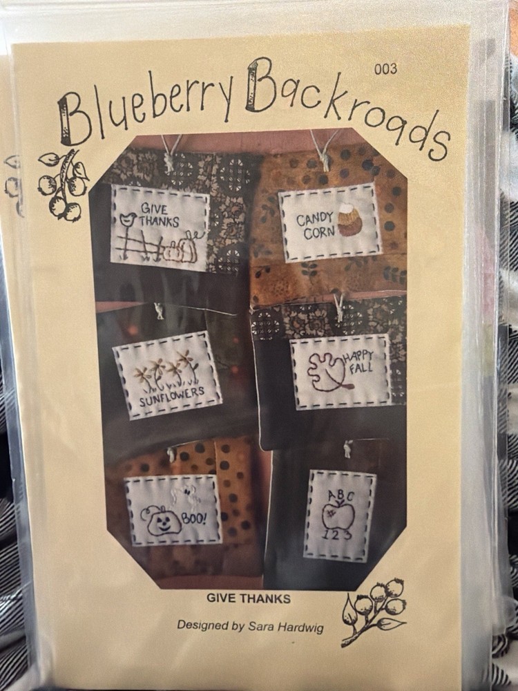 Blueberry Backroads Give Thanks Fall Embroidery Pattern 003