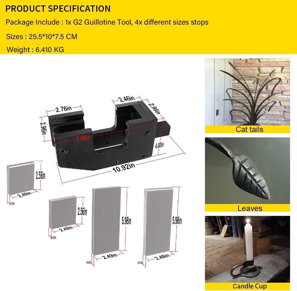 Blacksmith G2 Guillotine Tool - Blacksmith Slash Tool - Fullering Tool