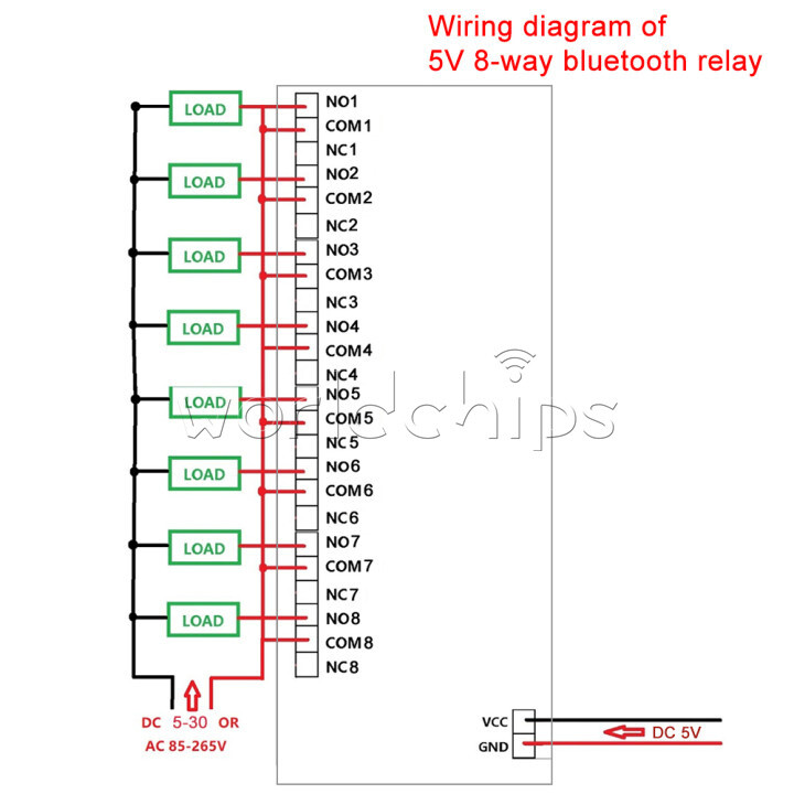 8 Channel Bluetooth Relay Module 5V /12V Bluetooth Mobile Phone Remote Control