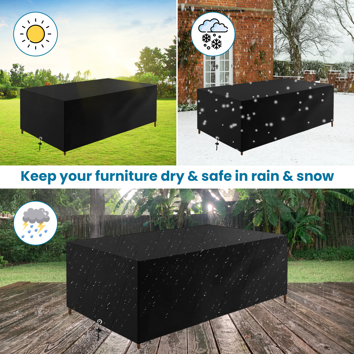 Stackable Patio Chair Cover Waterproof Outdoor Lawn Patio Garden Furniture Cover