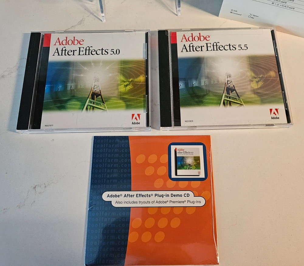 Adobe After Effects 5.0 & 5.5 Software Apple Macintosh w/ User Manuals & Plugin!