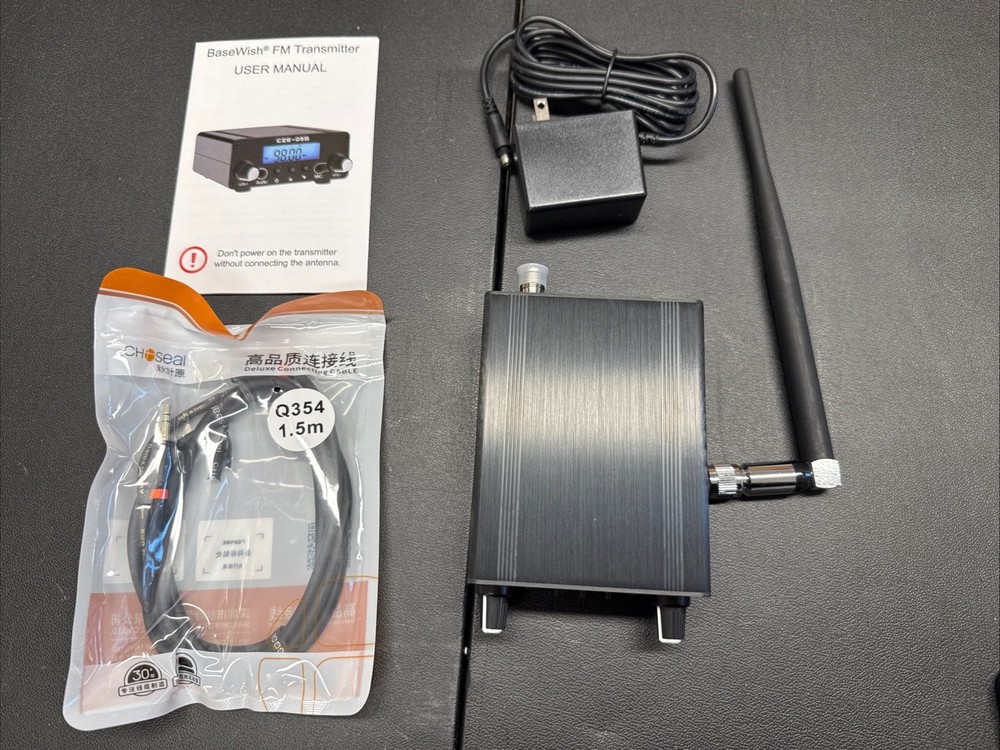 FM Transmitter Church 0.5W Mini Radio Stereo Station PLL Black Missing A Cable