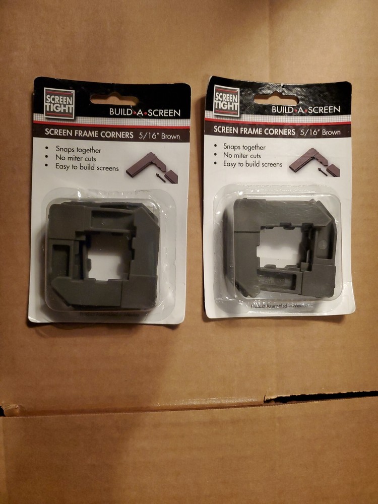 Screen Tight 5/16 “Plastic Brown Screen Frame Corners Snaps Together ( 2 Pack )