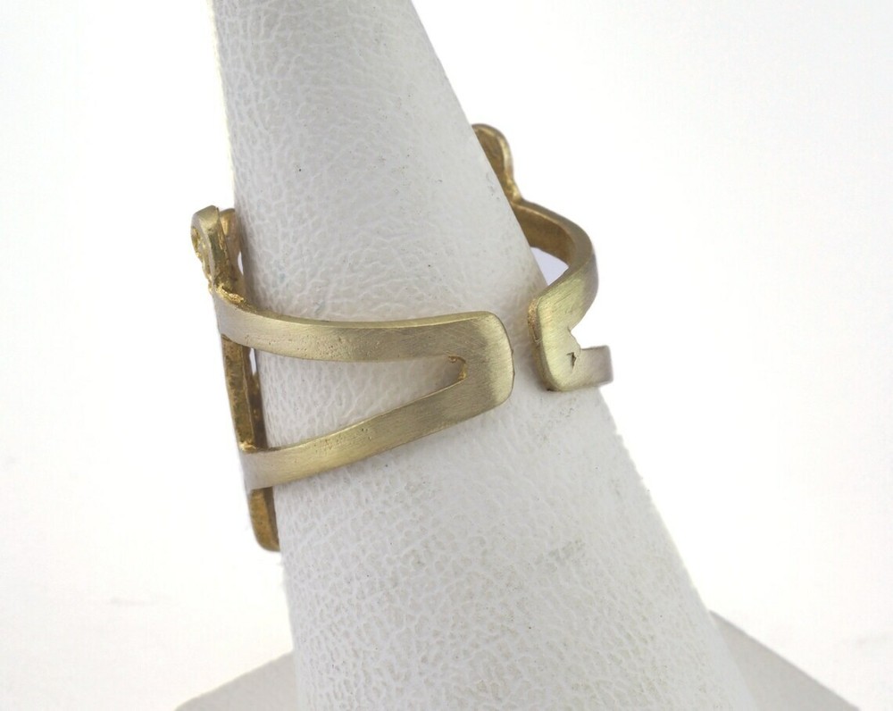 Butterfly Ring Adjustable Ring Raw brass (17.5mm 7US inner size) 2647