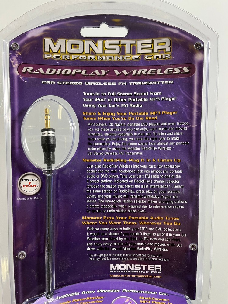Monster Performance Car, Stereo Wireless FM Transmitter with headphone jack