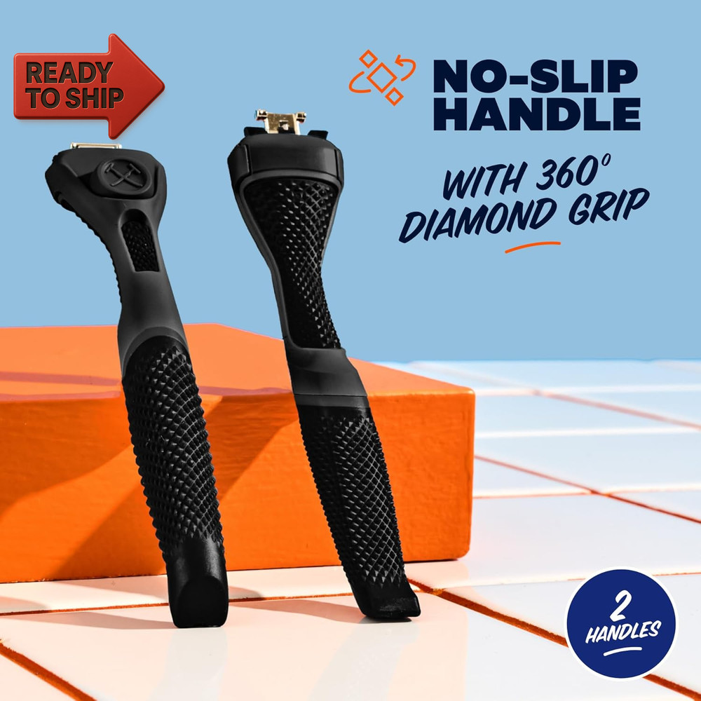 Razor Handle (2 Pack) Black | Replacement Razor Blade Handles