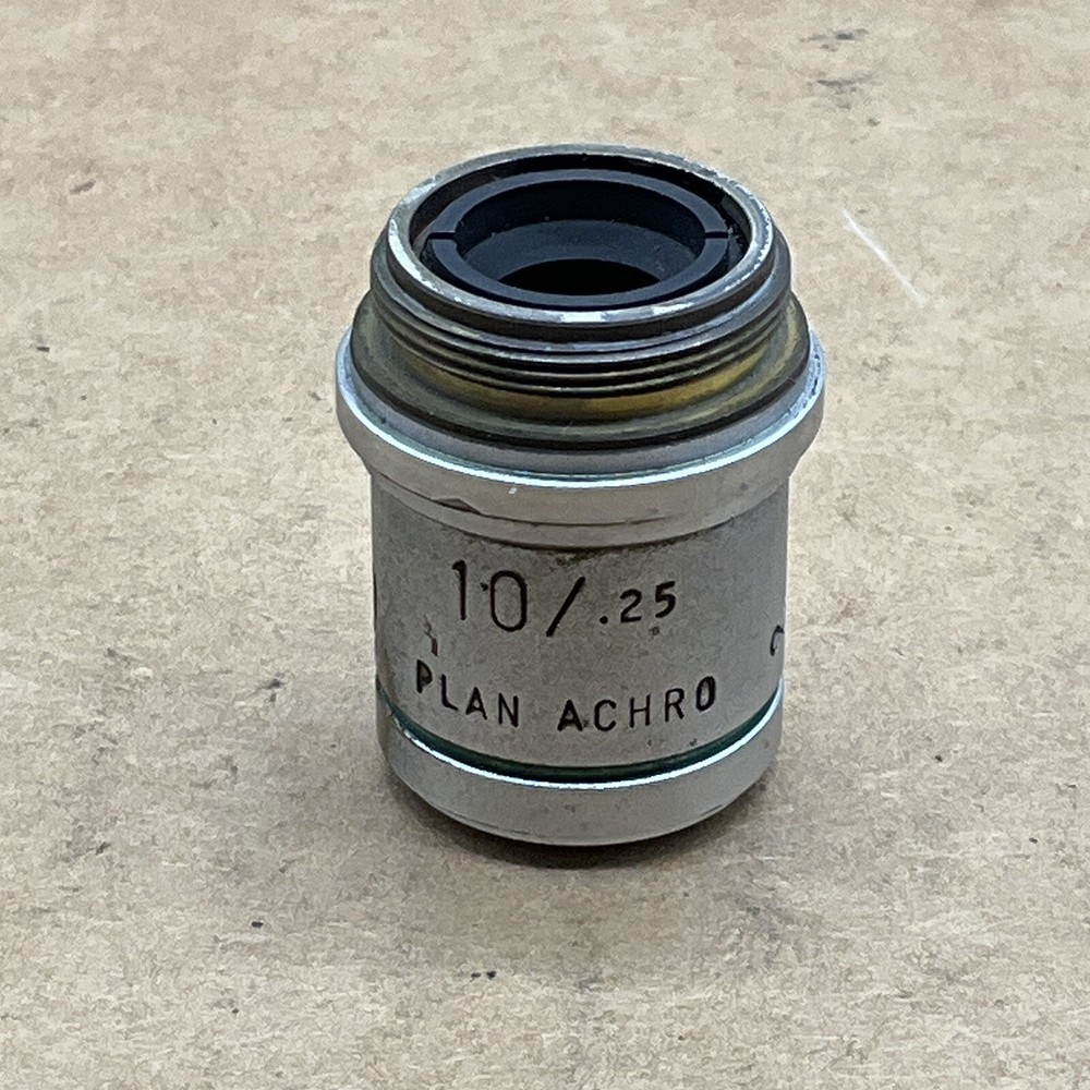 AO American Optical Microscope Objective 10X Plan Achro 10/.25 Cat#1019