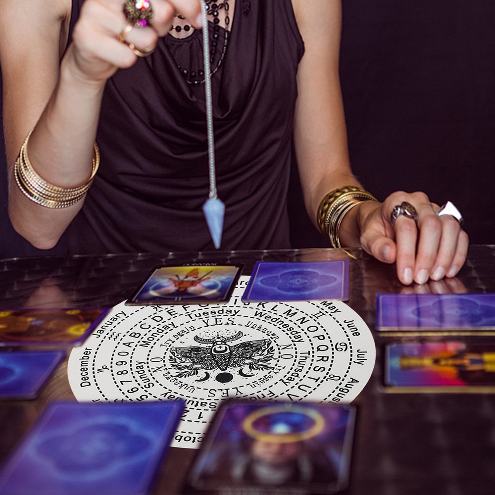 Wooden Pendulum Board Dowsing Divination Metaphysical Message Board