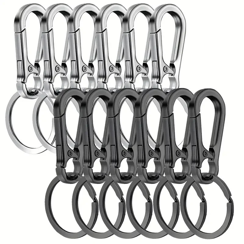 1/20pcs Strong Carabiner Buckle Clip Small Aluminum Key Chain Spring Hook & Ring