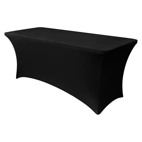 Spandex Table Cover 6ft Fitted Tablecloth 72" x 30" (Rectangular) Black