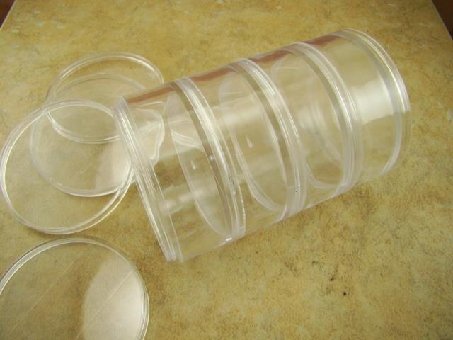 4 pcs Large Round Plastic Storage Containers-Gold Nuggets-Beads-Ore Samples