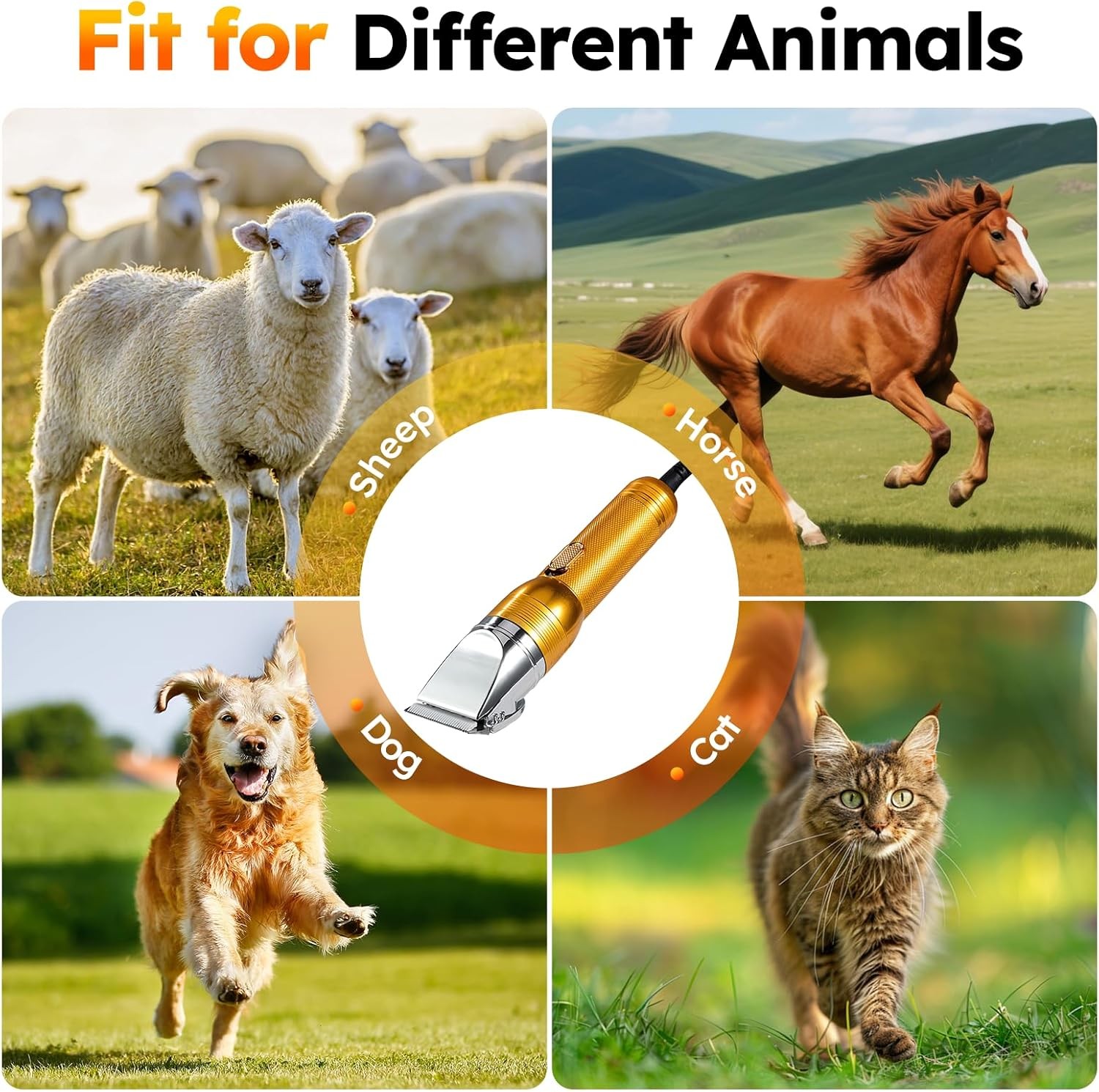 380W Electric Professional Dog Grooming Clippers Heavy-Duty Pet Hair Trimmers