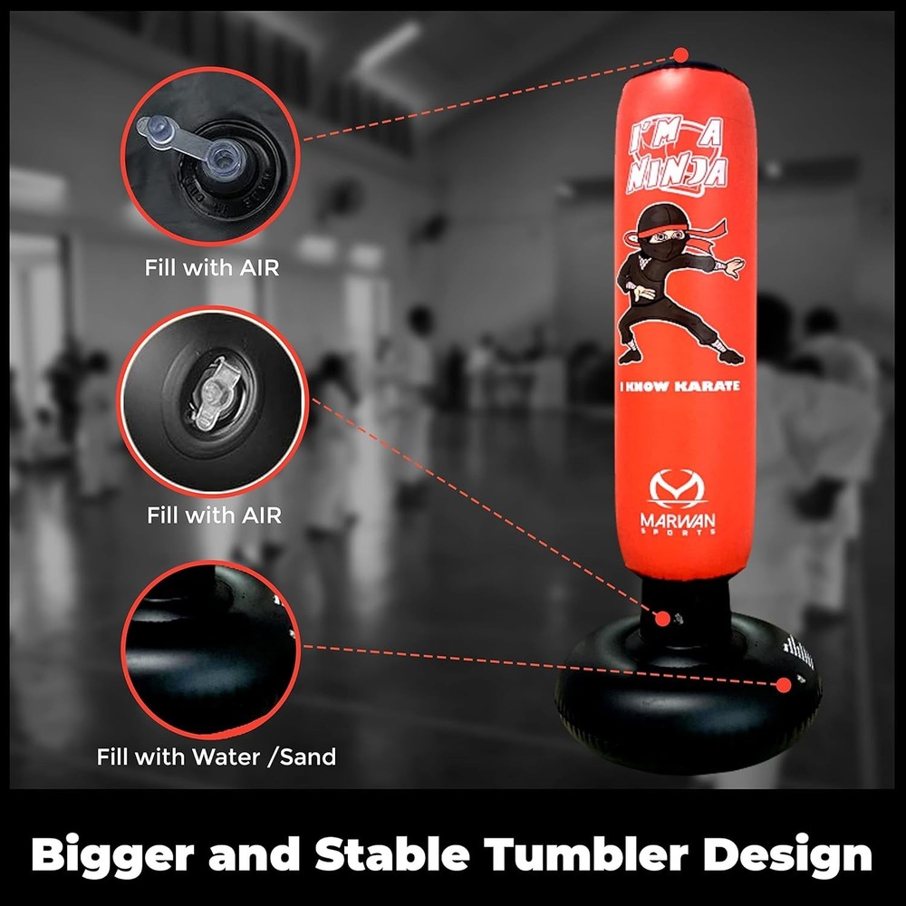 Kids Ninja Inflatable Punching Bag Set