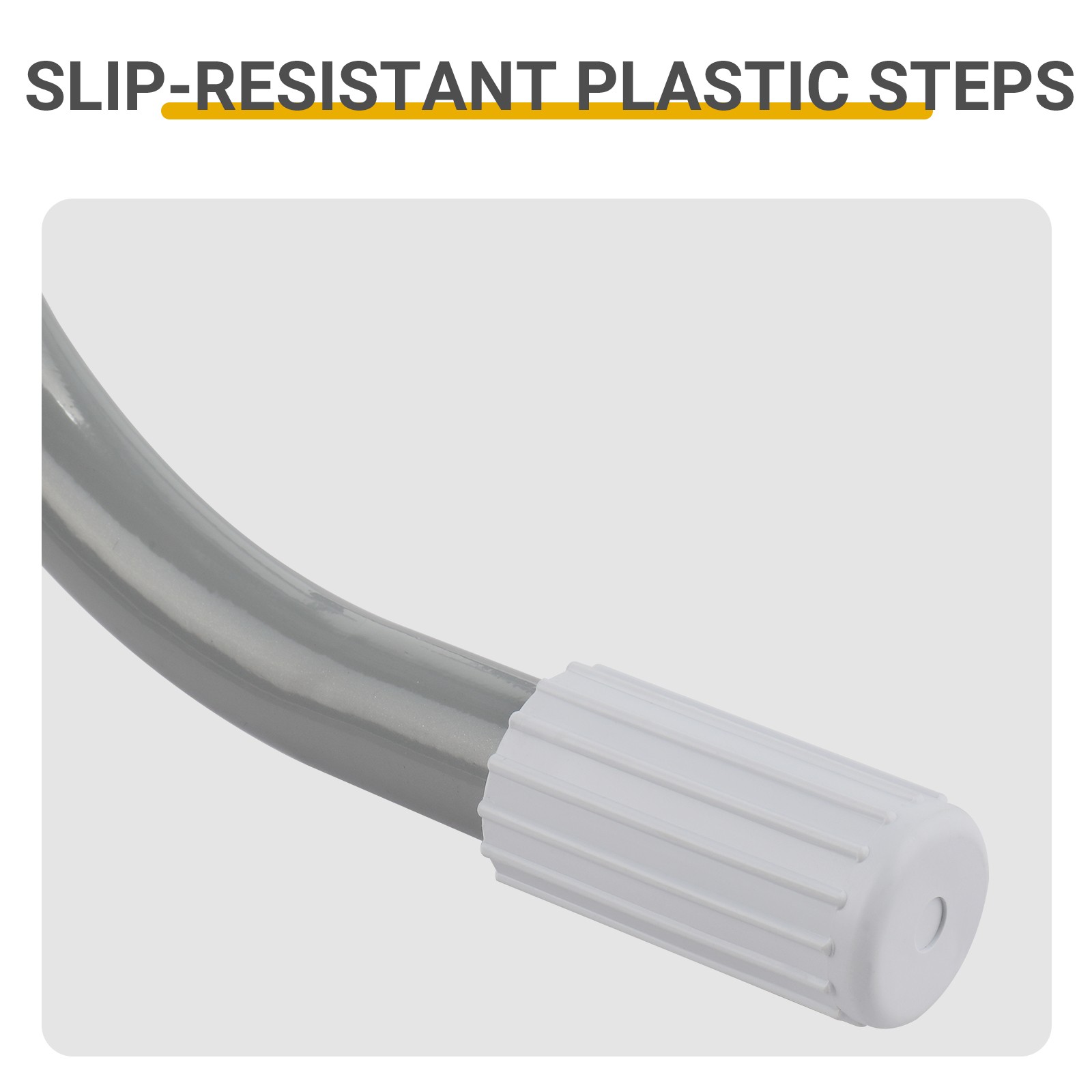 4-Step 52in Pool Ladder Iron Grey Frame + White Steps