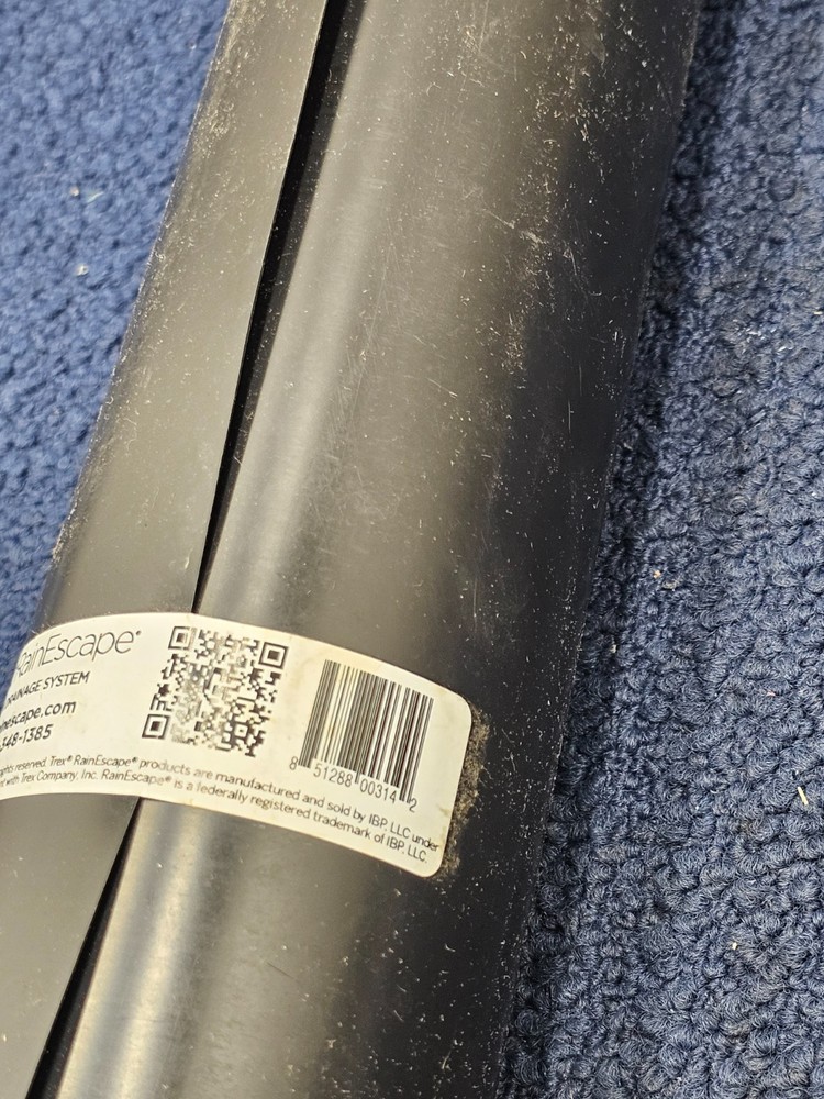 Trex RainEscape Deck Drainage System Plastic Trough 16ft Durable Black