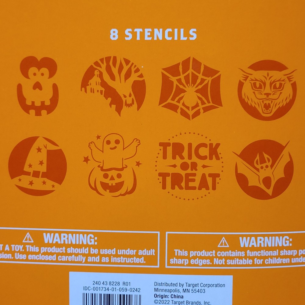 Pumpkin Carving Kit 4 Tools - 8 Stencils - Hyde & EEK! NWT
