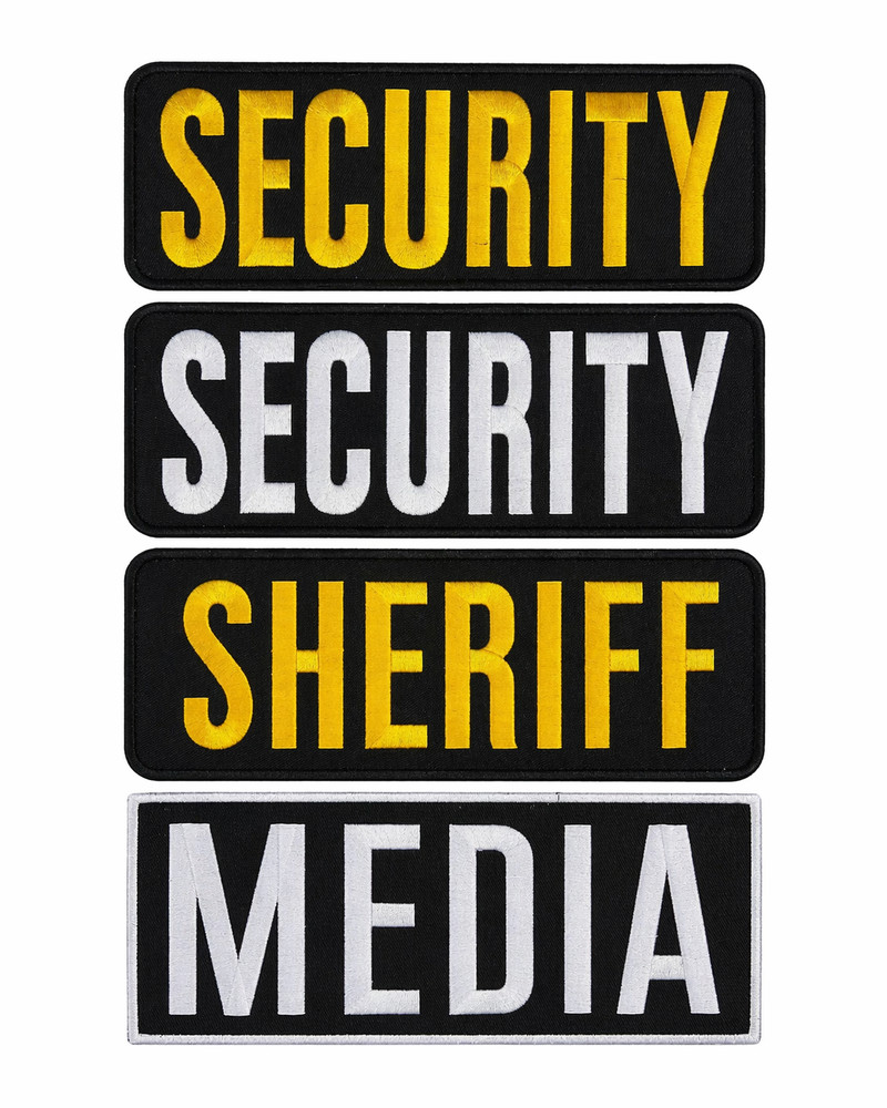 Security Sheriff Media Tactical Patch Embroidered Hook Loop Badge 10x4