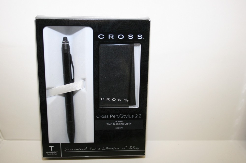 Cross Tech2.2 Glossy Black Dual Function Ballpoint Pen and Stylus and tech cloth