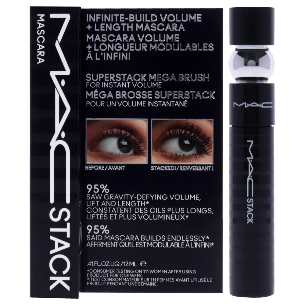 MAC Macstack Mascara Superstack Mega Brush Buildable Volume & Length 0.41 oz