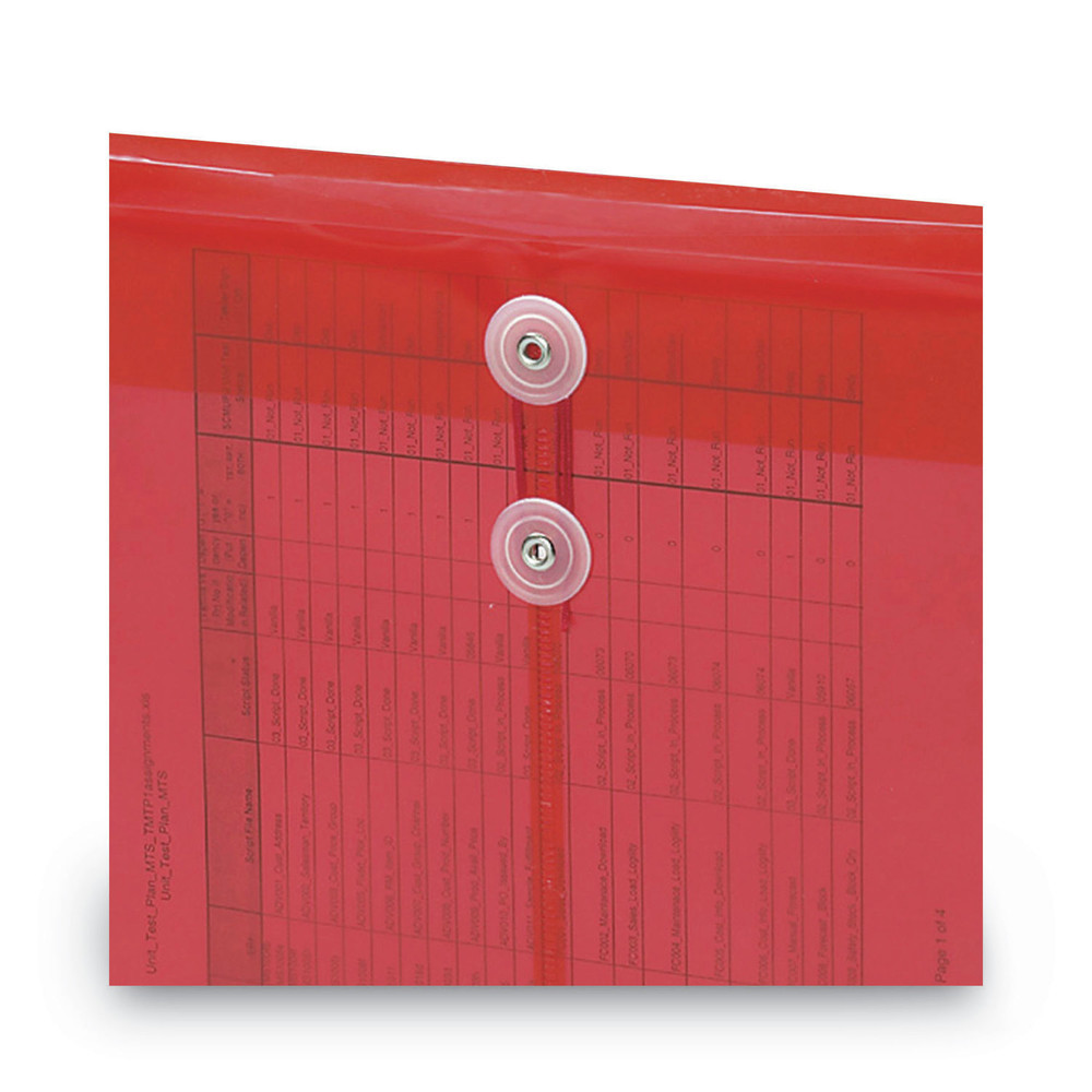 Smead 89547 Poly String & Button Interoffice Envelopes - Trnsp Red (5/PK) New
