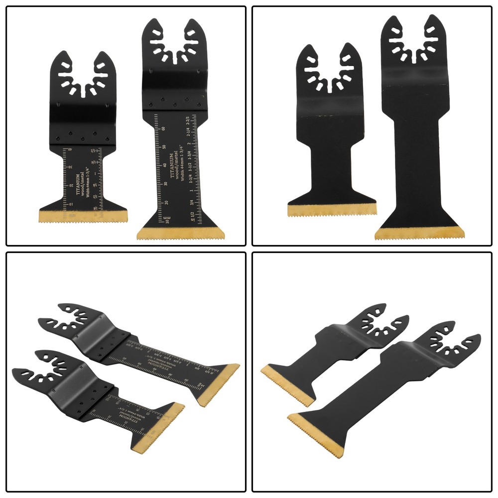 Black 55PCS 6 Types Universal Titanium Oscillating Saw Blades Multitool Blade