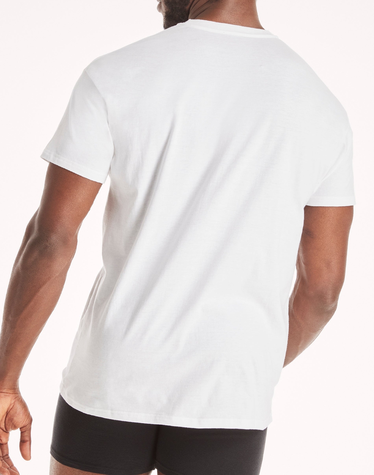 Hanes Men's White Crewneck T-Shirt 6-Pack Undershirt Tee TAGLESS FreshIQ Comfort