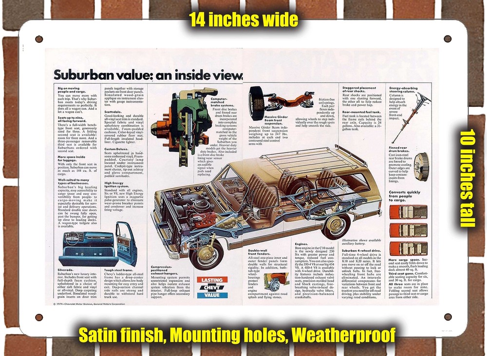 Metal Sign - 1975 Chevrolet Suburban (Sign Variant #2)