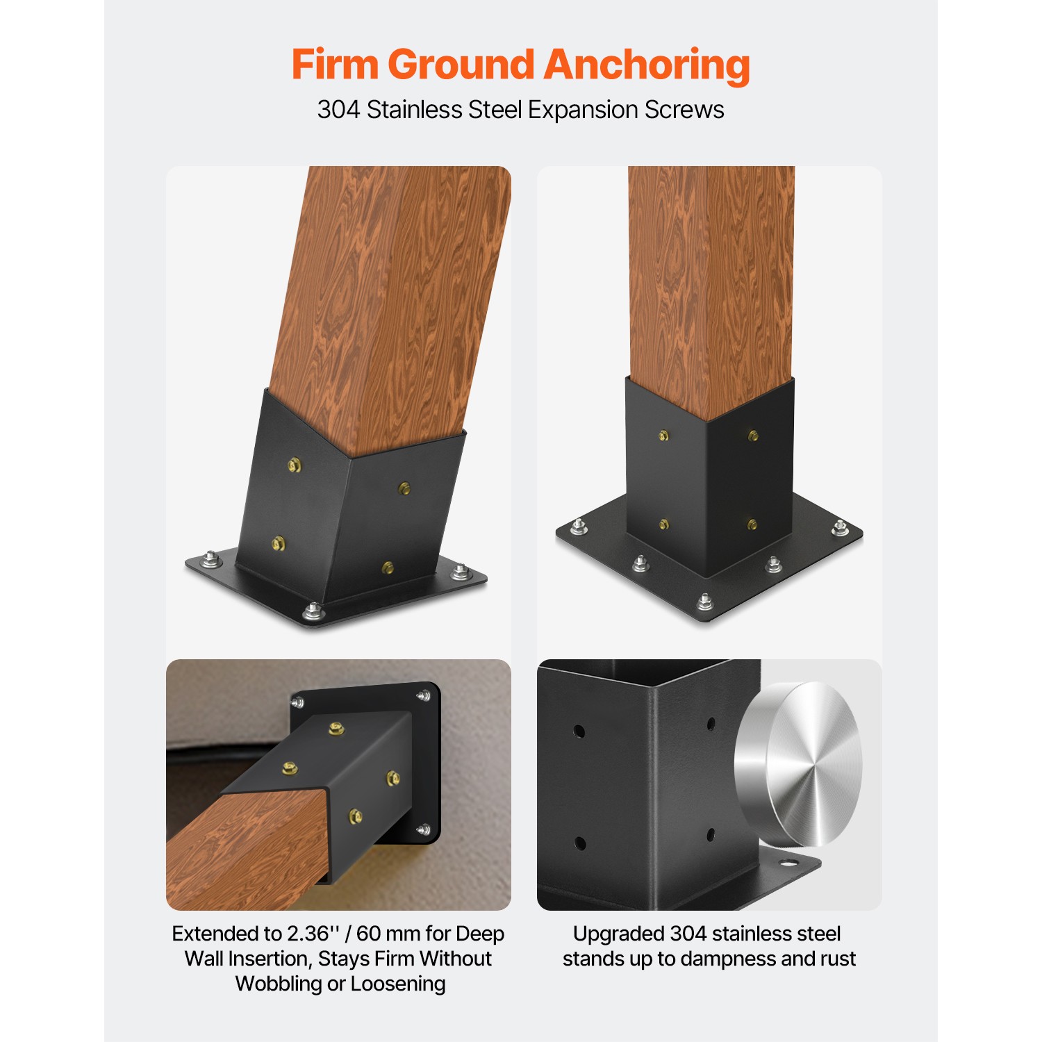 4x4 Inch Pergola Bracket Kit Inner 3.5x3.5 3-Way Slanted Brackets DIY Post