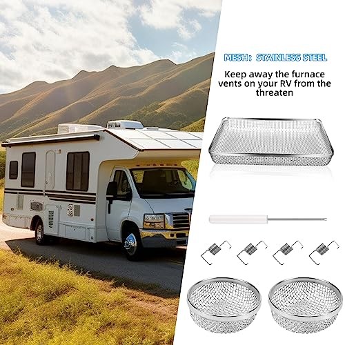 3 Pack Flying Insect Screen for RV Refrigerator Vents, 1 rectangle + 2 circles
