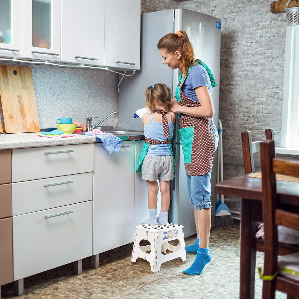 Folding Step Stool Portable Collapsible Plastic Step Stool 9 Inch Foldable Step