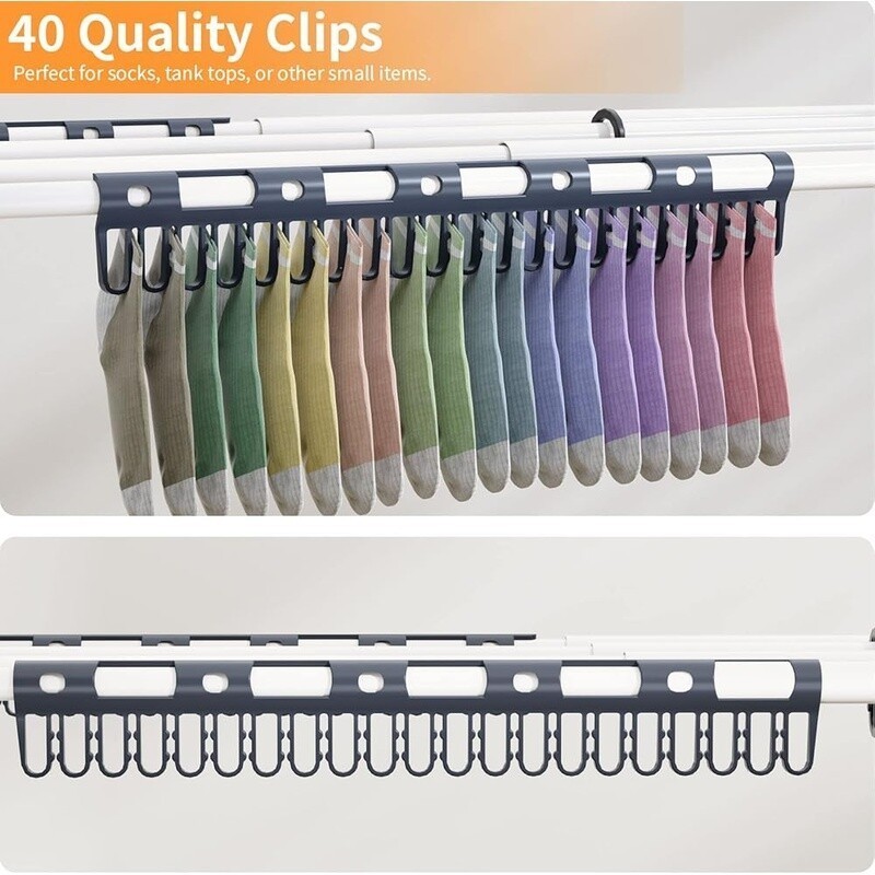 Foldable Clothes Drying Rack Indoor Outdoor Collapsible Space Saving Iron Frame