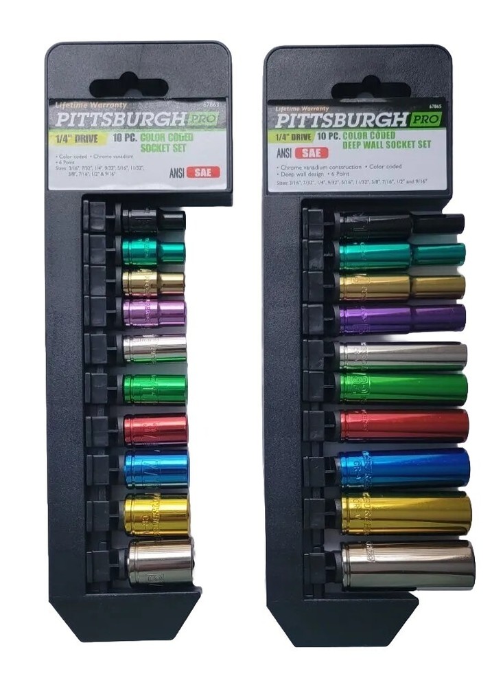 Combo 1/4" Sae Pittsburgh Colored Coded Set.