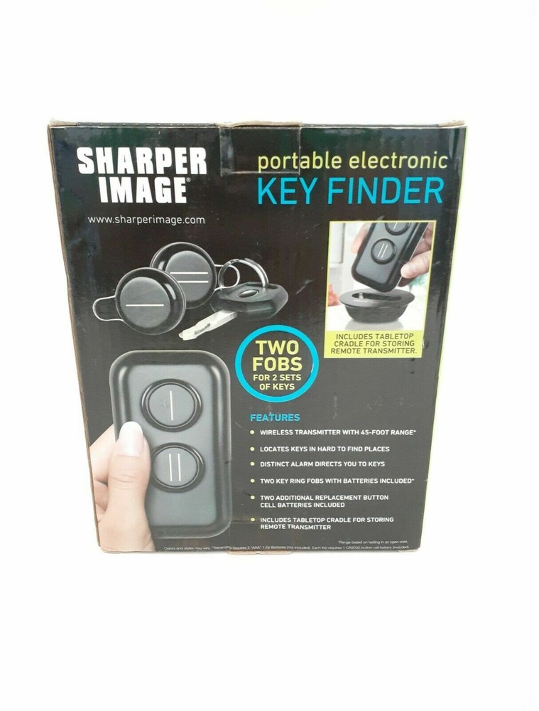 Sharper Image Metal/Plastic Black/Silver Key Finder