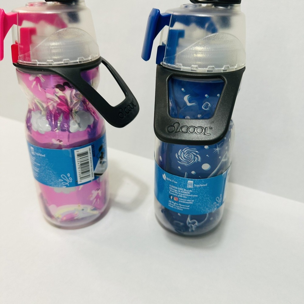 O2Cool Mist 'N Sip Squeeze Trigger Mist Princess & Space Design 12oz (2 Pack)