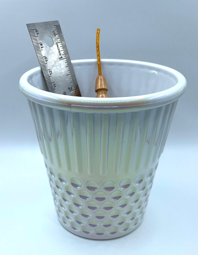 Hemline Thimble Craft Container Pearl White 4.7 X 4.7”